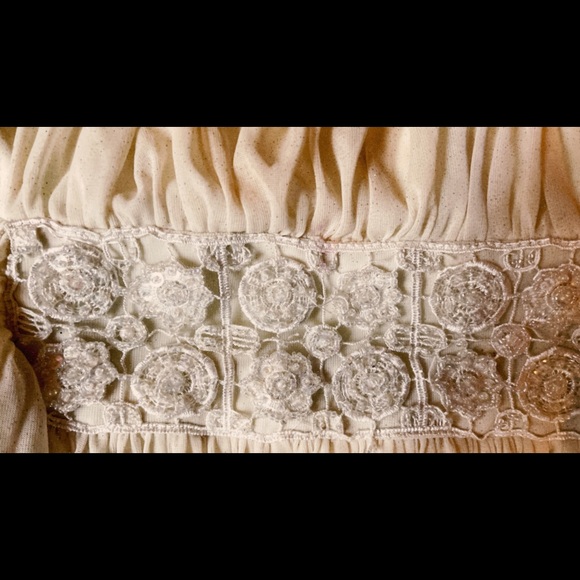 My Michelle Off-White Girls Beaded Party Dress sz 7 - Picture 3 of 5